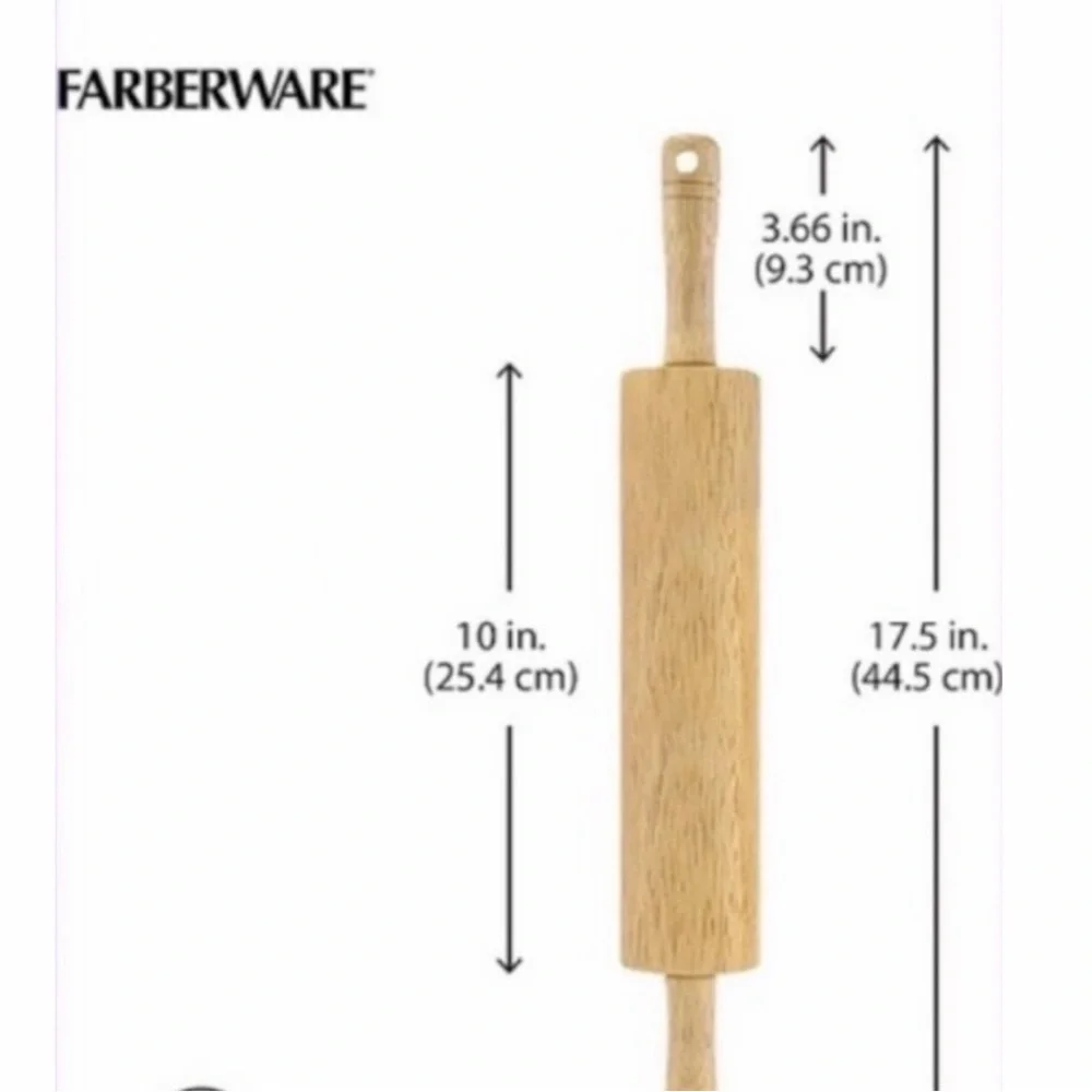 Farberware Classic Wooden Rolling Pin NWT/In Cardboard Sleeve